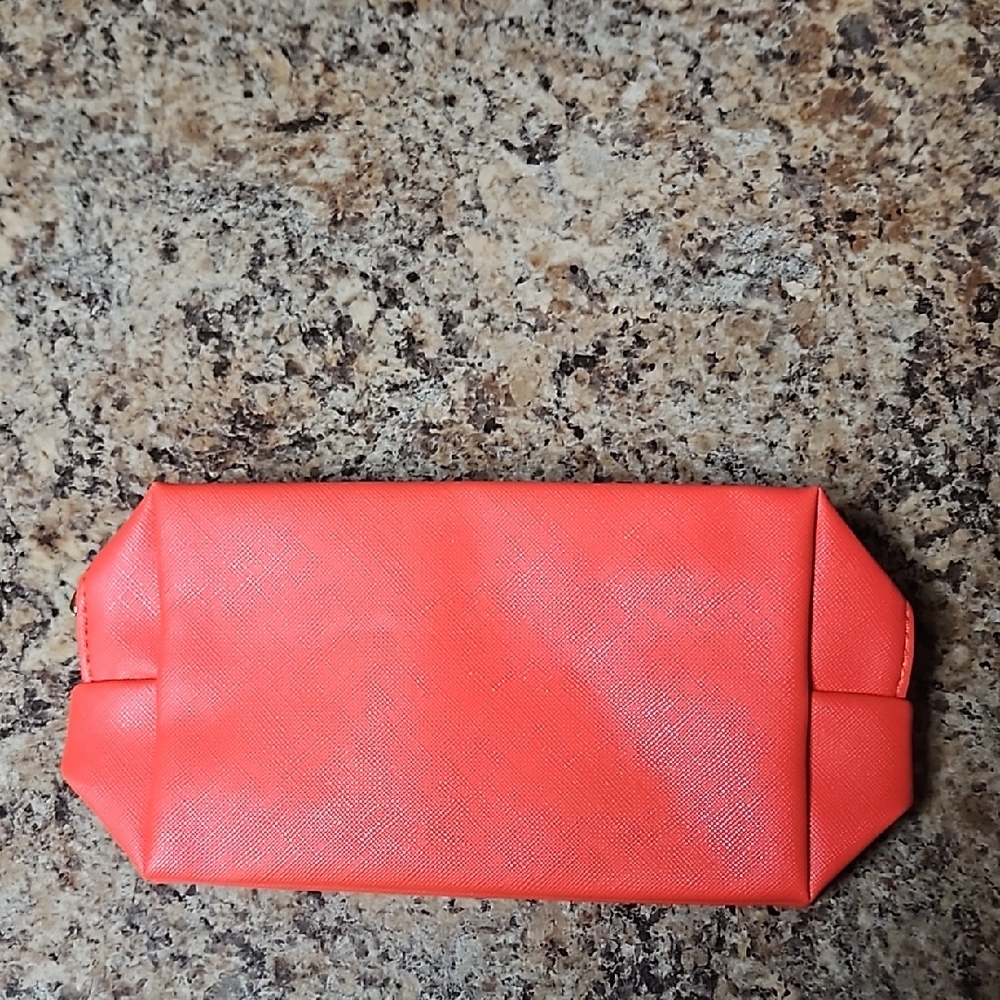 NWOT red vinyl cosmetic bag